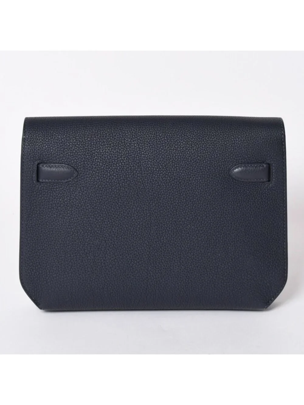 Hermes Clutch Kelly Depeches 25 Bleu Nuit Silver